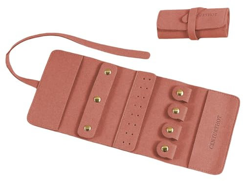 Veranstalter tragbarer Schmuckrollen - Weicher Samt -Innenschmuckhülle | Schmuck Organizer Roll | Aufbewahrung Mutter Großmutter Ohrringe Armbänder Organisation Tasche für Geschäftsreisen, Reisen