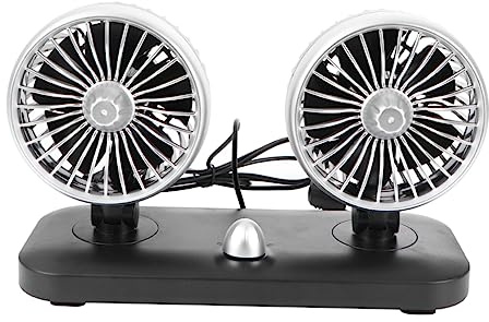 POPETPOP Ventilateur Usb à Double Tête Pour Voiture Portable Et Réglable Avec Prise Allume-cigare