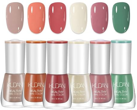 6Pcs Quick-Dry Nail Polish & Nail Varnish Set – Pink & Nude Shades with Holographic Shine. Long-Lasting, No UV Lamp Needed. Thoughtful Gift for Women