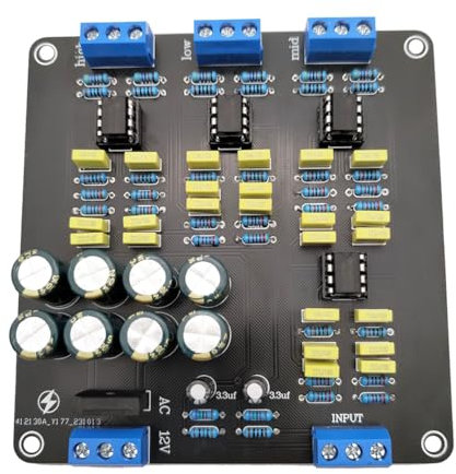 Pqahffowr NE5532 Filtro Crossover Altoparlante Doppio Canale 2.0 Stereo Alto/Medio/Basso Divisore Amplificatore Altoparlante DIY A 3 Vie