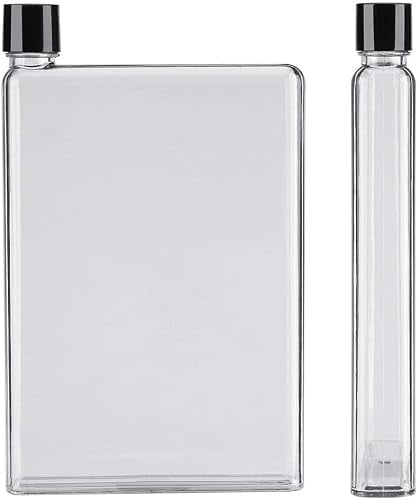 Uadme 420ML A5 Flache Wasser Tasse Quadratische Wasserflasche Tragbare Outdoor Sport Fitness Transparent Wasserkocher