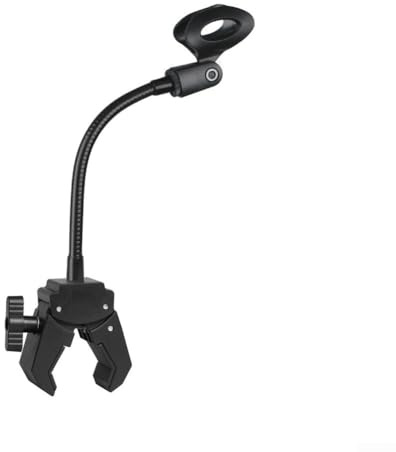 Pied de micro flexible réglable en col de cygne avec pince sécurisée, matériau ABS de 20 cm, comprend un adaptateur de 3/8 à 5/8 pour microphones compatibles, idéal pour l'enregistrement en studio