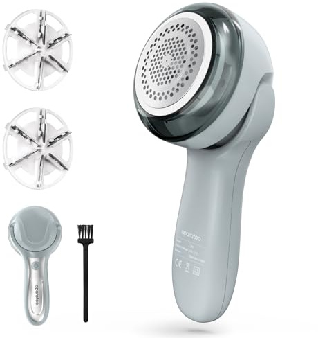 Lint Remover, Electric Fabric Shaver Bobble Remover for Clothing with 2-Speeds 3 Blades Rotating Handle & USB, Portable Quick Debobbler clothes Shaver Lint Roller Carpet Sweater Fuzz Fluff Remover