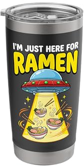 I'm Just Here for Ramen UFO Abduction Funny Noodle Lover Stainless Steel Insulated Tumbler