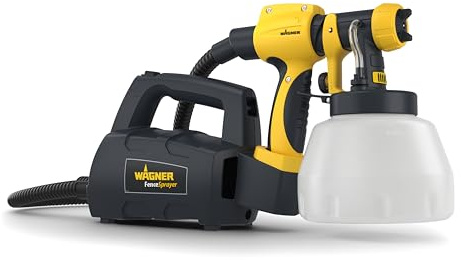 WAGNER Pistola de Pintura para Madera Exterior | 460 W, Capacidad 1400 ml, Cubre 5 m² en 9 minutos, Manguera de 1,8 m, Para persianas, vallas, terrazas, muebles de jardín