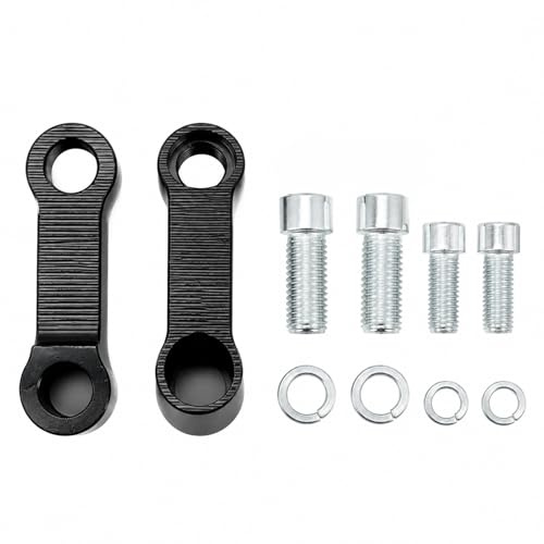 2 Piezas Extensor de Espejo, Adaptador de Retrovisor, Kit de Instalación, En Aluminio Fresado CNC con Conexiones M10 Y M8, para La Instalación Y Extensión de Espejos Retrovisores En Motocicletas