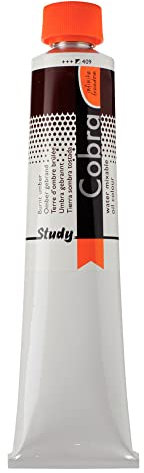 Cobra Study Aquarell mischbare Ölfarbe - Umbra gebrannt 409-200 ml Tube - halbdeckend - hohe Lichtechtheit - lösungsmittelfreies Malen