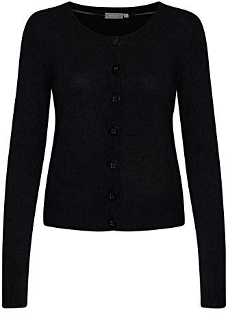 fransa Damen Cardigan Strickjacke Fein-Strick 20600437, Größe:M, Farbe:Black (60096)