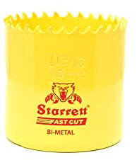 Starrett HSS Bi-Metal Fast Cut Hole Saw - 46mm - For Metal, Wood, Plastics