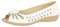Boulevard Womens Wide Fit Leather Lined Open Peep Toe Flower Summer Shoes White 6