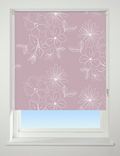 UNIVERSAL Floral Cluster Patterned Thermal Blackout Roller Blind, Pink, W150cm