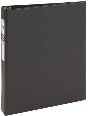 Avery Economy 3 Ring Binders, 1 Round Rings, 12 Black Binders (03301)