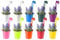 simpa 10 x Bright Colourful Metal Balcony Plant Flower Pot Hanging Vase Set of 10 Bright Colours Extra Thick Durable Steel Design Home Garden Décor