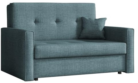Mirjan24 Sofa Viva Bis II mit Schlaffunktion, 2 Sitzer Polstersofa mit Bettkasten inkl. Kissen, Schlafsofa Sofagarnitur, Bettsofa, Wohnlandschaft, Farbauswahl (Spirit 12)