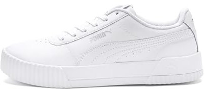 PUMA Women's Carina Sneaker, White White Silver, 4 UK