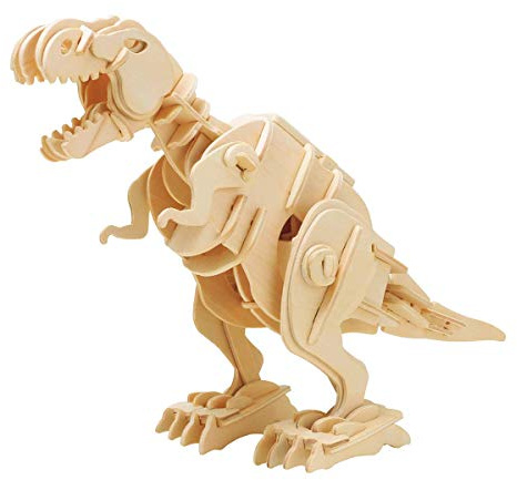 Robotime Modell-Bausatz T-Rex Jungen Holz beige 85-teilig