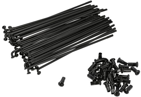 Set: Speichen mit Nippel - 143,5mm M3,5 in Schwarz (für 16Zoll) - für Simson S50, S51, S70, KR51 Schwalbe, SR4 Vogelserie