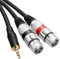 Tisino Dual XLR Buchse auf 3,5 mm Stereo-Mikrofonkabel, unsymmetrische Doppel XLR auf 3,5 mm Aux Mini Jack Y-Splitter Breakout-Kabel - 1 m