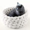 DC CLOUD Katzenkorb Zum Schlafen Gewebtes Katzenbett Katzenkörbchen Katzenbett Waschbar Nest Hundebett Haustier Schlafsack Für Katzen Und Kleine Hunde 40cm,White