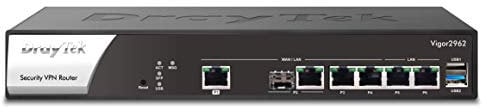 DrayTek Vigor 2962 2.5Gb Ethernet Dual-WAN Broadband Firewall Router, 200 VPN Tunnels, 20 VLANS, QOS, Remote Management, Load Balancing