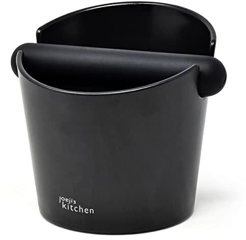 Joeji's Kitchen Abklopfbehälter Klopfbox für Siebträger Zubehör Maschinen Espresso - Knock Box Abschlagbox für Kaffeesatz - Kaffee Abschlagbehälter Barista - Schwarz
