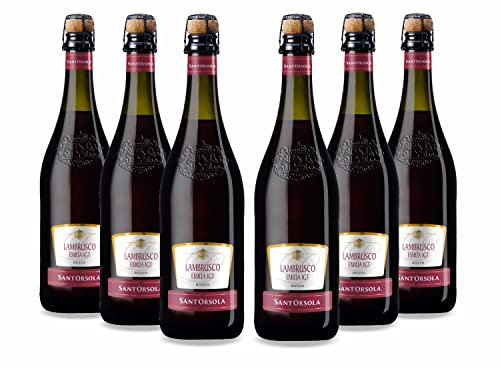 Sant'Orsola Lambrusco Emilia IGT Vino Tinto Seco Italiano - 6 Botellas X 750ml