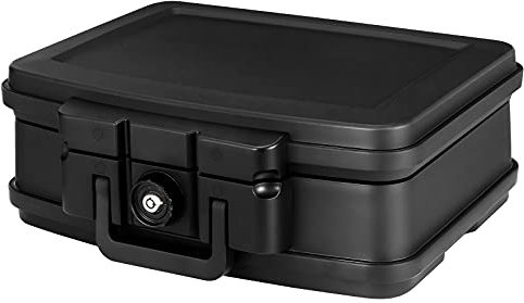 COSTWAY Portable Safe Box, Fire & Water Resistant Security Safes with Key Lock & Carrying Handle, for Documents, Cash, Electronics (45x38x17cm)