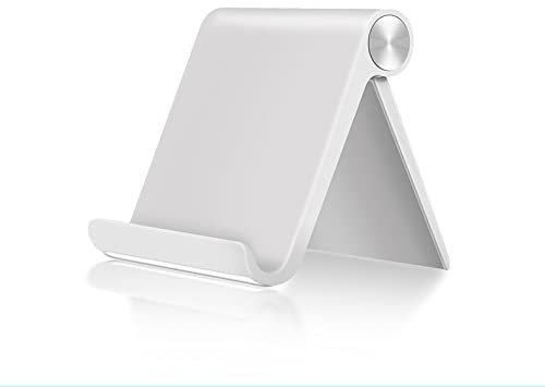 Handyhalterung, Desktop Mobile Stand und Tablet Stand Halter mit verstellbarem Winkel (Weiß)