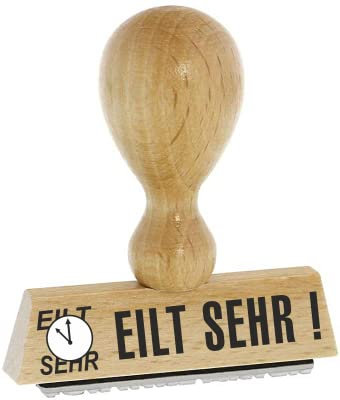 Office-Stempel/Lagertext – EILT SEHR - von Kaufhaus2010 Buchenholzstempel – Lagertextstempel zur Kennzeichnung von Rechnungen und anderen Dokumenten 4 cm lang