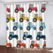 Verdunklungsvorhänge Traktor Gardinen mit Ösen Vorhänge Blickdicht Cartoon Mechanisches Auto 3D Polyester Thermo Vorhang 2 Stücke kinderzimmer Gardinen für Junge Mädchen Schlafzimmer Dekoration