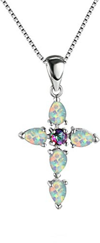 Unisex Kreuzanhänger Halskette Weiblich Sommer Schlüsselbein Kette Opal Strass Schmuck