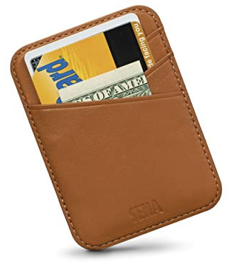 Sena - Portafoglio Apple per Apple iPhone 12/13/14 Pro/Max/Max Pro, iPhone Portafoglio in pelle Apple Wallet iPhone 14/13/12 Apple Wallet, Tan (SXD11106US-50)