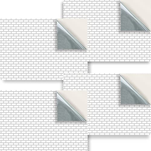 Stick & Go Repositionable Self Adhesive Dolls House Wallpaper 1:24 Scale (Set of 4 Sheets) - White Metro Tiles - No. 88