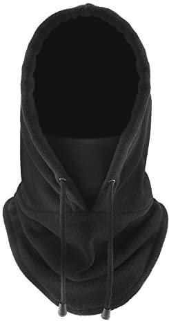 PFLYPF 1 Stück Sturmhaube, Schwarz Winter Motorrad Winddicht und Warm Helm, Multifunktionaler Hals Hut Warm, Winter Outdoor Radfahren Wandern Bergsteigen Maske Kopfbedeckung, Unisex, Schwarz , 40