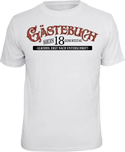 T-Shirt Gästebuch als Geschenk oder Deko zum 18.Geburtstag XL