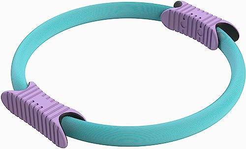 FASports Saturnio Pilates-Ring - Pilates Circle - Widerstandsring Loop, Himmelblau-Violett, ∅ 38 cm