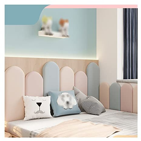 XILYZMO Soft Cushion, 3D Selbstklebende Anti-Kollision Wandpaneele, Kopfteil Schälen Und Kleben, Für Kinderzimmer Bett Kopfteile Sicherheit Von Verletzungen (Farbe : Rosa, Größe : 200x50x55cm)