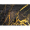 murando - Papier peint panoramique abstrait 350x256 cm - Revêtement mural décoration salon - Design moderne - Salon sombre, noir, reflets, abstraction, élégance, charbon, or a-C-10085-a-a