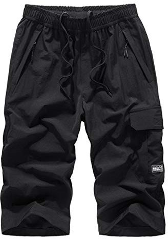 Shorts Herren Sommer 3/4 Hose Outdoor Sport Jogginghose Bequeme Lässige Sommerhose Luftige Jungen Männer Bermuda Gummizug Mit Taschen Herrenshorts Kurze Hosen Sweatshorts Sportshorts