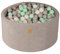 MEOWBABY Piscine à Balle pour bébé – Piscine à balles Douce en Velours 90x40cm avec 300 balles – Fosses a Boules pour Enfants, Gris Clair