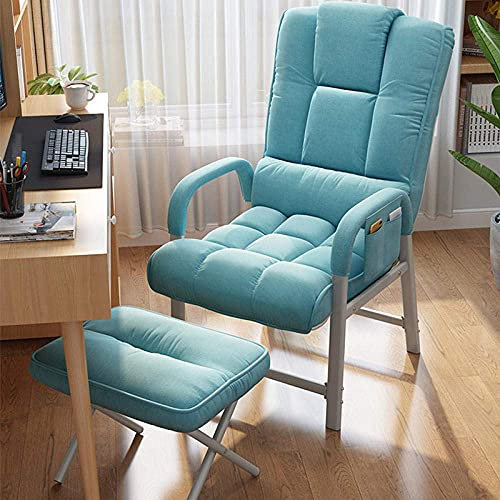 Sun Lounger Recliner,Office Chair, Gaming Chair Swivel Chair for Adults, Computer Desk Chair with Footrest-Blue