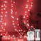 CCILAND Christmas Red White Firecrackers Lights Battery Operated, 3M 200 LED Fairy Lights Auto Timer 8 Modes LED Cluster Light for Indoor Outdoor Party Decor (Red and White)