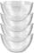 Reusable Dimpled Hard Plastic ‘Glass Look’ Salad Bowls. BPA-Free Durable Plastic with Flat Base. Ideal for Parties, Salad Serving, BBQ, Fruit Bowl and Much More. (4 x 15cm (880ml))