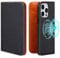 VISOUL Hülle für iPhone 15 Pro max,Schutzhülle Carbon Leder Kartenfach Magnetverschluss Stand Klapphüllen handyhülle Handytasche Etui Case 10 Braun T