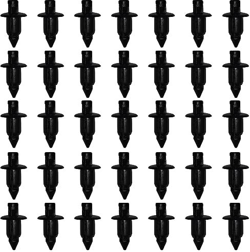 35 Pièces Rivet Plastique, 6mm Clips Voiture, Clips de Fixation Voiture, Agrafes Plastique Compatible avec Honda, Yamaha, Suzuki, Kawasaki,Rivet Noir