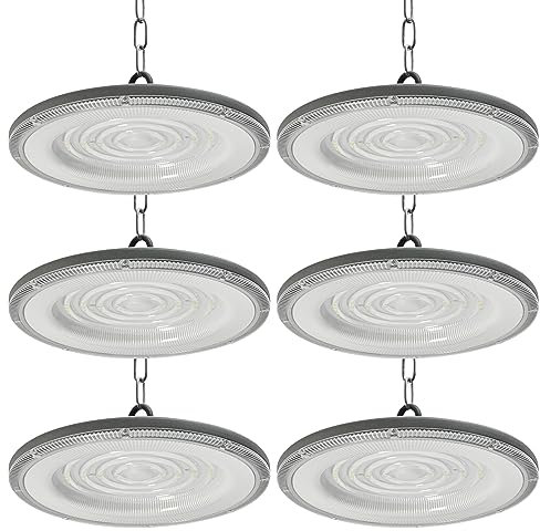 Blivrig 6PCS 100W 12000LM LED UFO Hallenstrahler Industrielampe 230V, Industrie Hängeleuchten 6500K Kaltweiss, IP65 Wasserdicht, 144 LED Pendelleuchten für Innen Fabriken, Büro, Fußballplatz