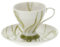 Hervit Set Due Tazzine Caffè in Fine Porcellana con Piattino Linea Tulip - Box 2 Tazze Espresso Forma Moderna con Tulipani - 3 Differenti Colori e Scatola Regalo Ø9x7cm (Verde)