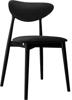 Mirjan24 Esszimmerstuhl Bretoka C, B:48 x H:80 x T:49 cm, Stuhl aus Buchenholz für Esszimmer, 2 mal lackiert, Lack auf Wasserbasis, Gepolsterte Lehne und Sitzfläche (Schwarz/Magic Velvet 2219)
