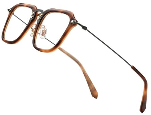 EYPKPL Titan-Brillengestelle, verstellbare Nasenpads, Brillengestelle, Acetat-Bügel, Brillengestelle, Federscharniere, Brillen