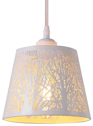 AIRTWESD Weiß Hängeleuchte E27 Deckenleuchte Leuchten Retro Industrielle Lampen Vintage Beleuchtung Pendelleuchte Hängelampe (ohne Glühbirne)